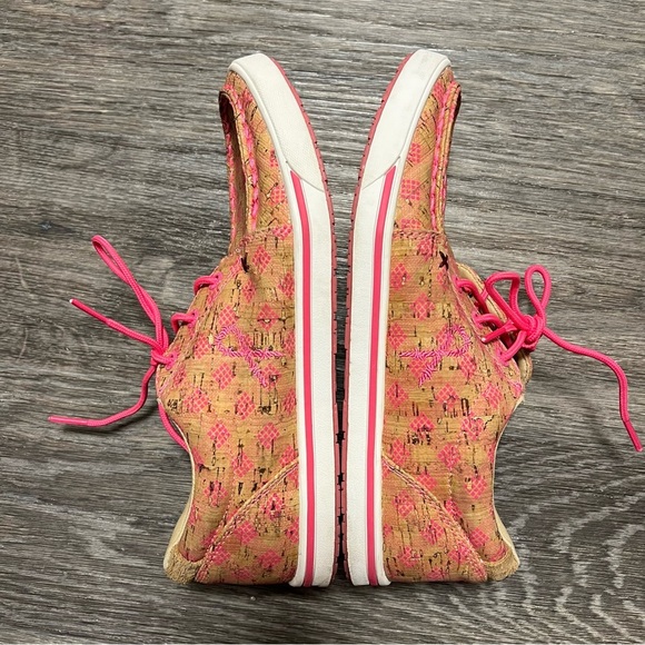 Twisted X printed Cork loafers, lace up, lightweight, size 7.5 - Picture 7 of 10
